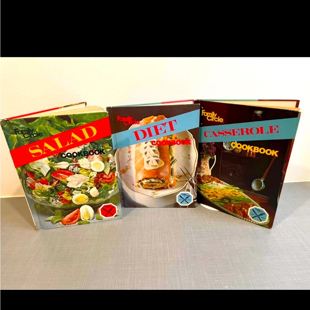 Three Vintage 1972 Family Circle Cookbooks. Hardcover.
